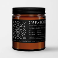 Zodiac Candles / Birthday Candles in Amber Glass I Candlefy