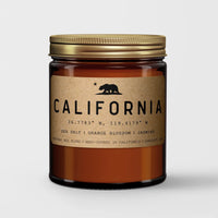 California Scented Candle, Coconut Wax, Amber