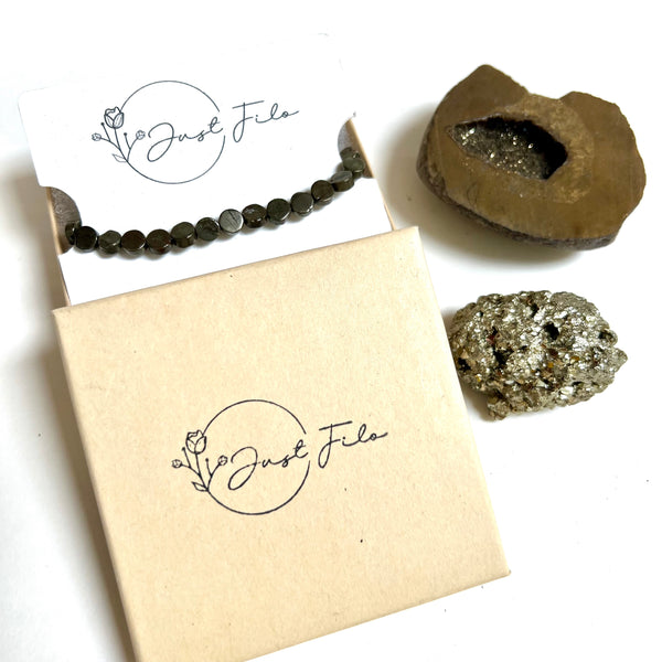 Pyrite Beaded Stretched Bracelet