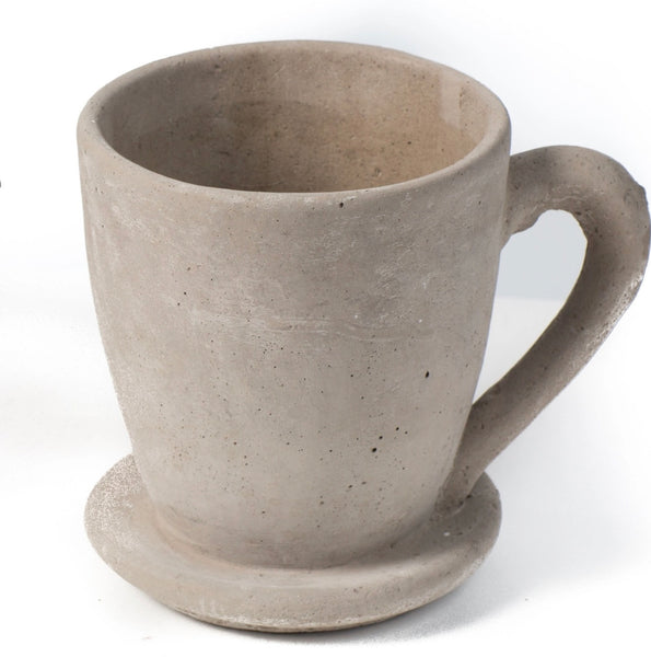 Large Cement Tea Mug Planter