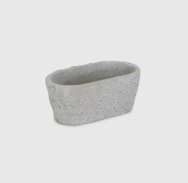 Fern Oval Textured Cement Pot