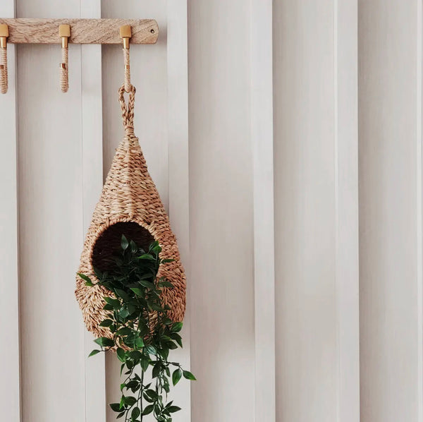 Handwoven Wicker Wall Hanging Basket L Savar Pot Planter