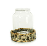 Glass and Wicker Terrarium Cylinder